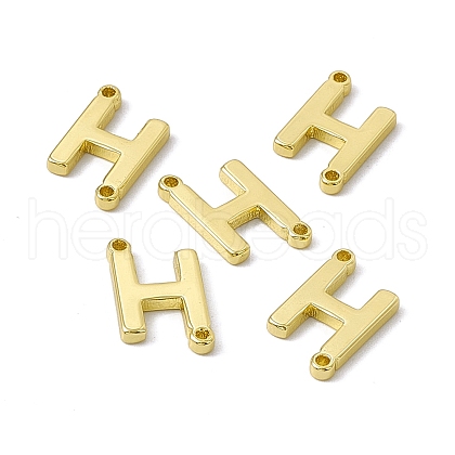 Rack Plating Brass Letter Connector Charms KK-C007-38G-H-1