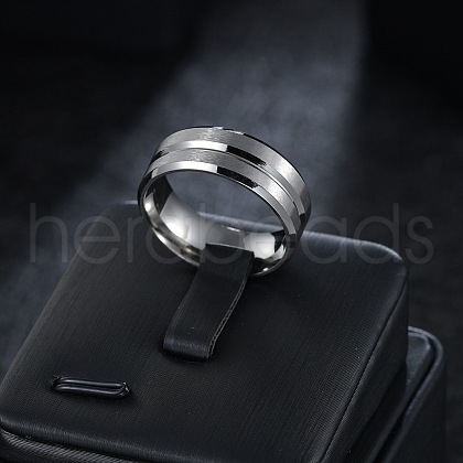 Grooved Stainless Steel Finger Rings for Men WG2ADDA-29-1