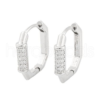 Rack Plating Brass Micro Pave Clear Cubic Zirconia Hoop Earrings for Women EJEW-P278-02P-1