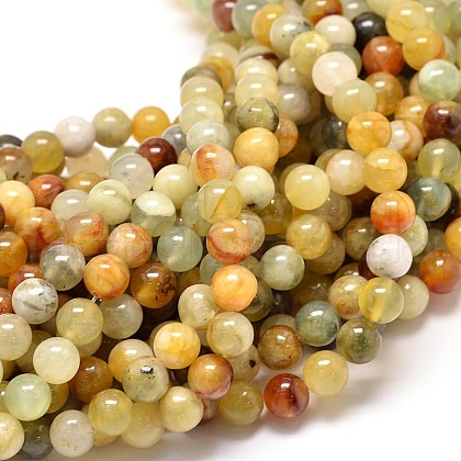 Natural Xiuyan Jade Bead Strands G-P075-39-8mm-1