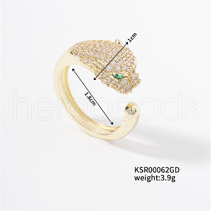 Leopard Ring Fashionable and Unique with Full Diamond Opening Ring. PR8960-1