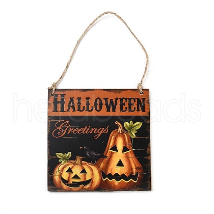 Halloween Wooden Door Hanging Welcome Sign Board HJEW-Z002-01A-1