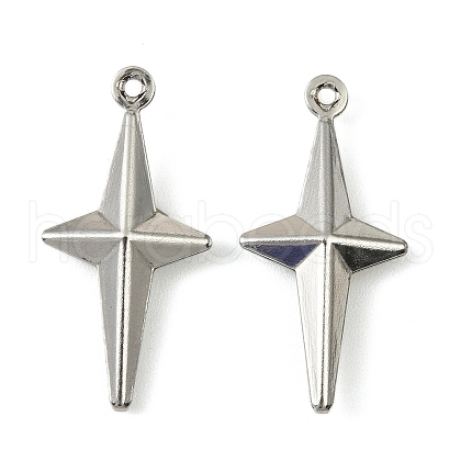 304 Stainless Steel Pendants. Star Charm STAS-A190-04P-1
