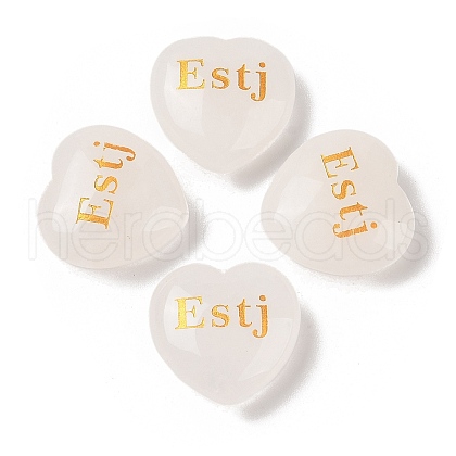 Natural Quartz Crystal Heart Engraving MBTI Figurines Statues for Home Office Desk Decorations G-K353-05L-1