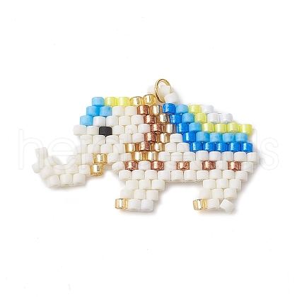 Seed Beads Beaded Pendants PALLOY-MZ00250-02-1