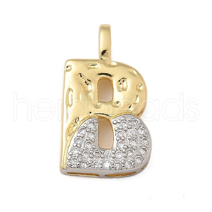 Brass Micro Pave Cubic Zirconia Pendants KK-B126-02G-B-1