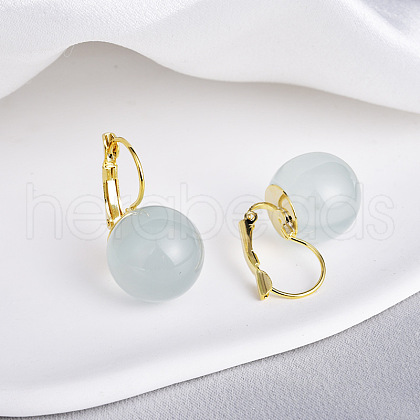 Brass with Resin Round Hoop Earrings EJEW-Q391-09G-02-1
