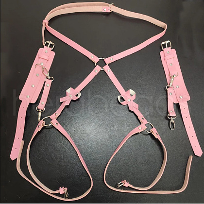 Bowknot Alloy & Imitation Leather Waist Chains FS-WGFD006-09-1