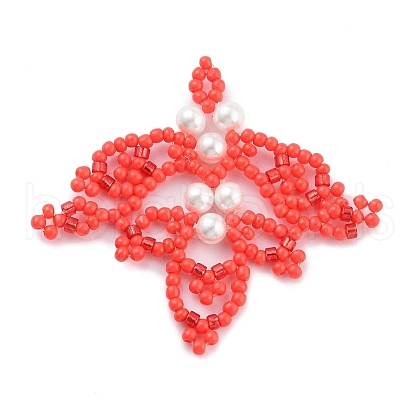 Seed Beads Beaded Charms PALLOY-MZ00385-01-1