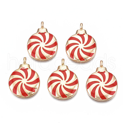 Rack Plating Alloy Enamel Pendants ENAM-T011-188-1