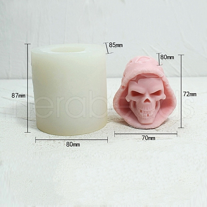 Halloween Skull DIY Food Grade Silicone Statue Candle Molds PW-WG77644-01-1