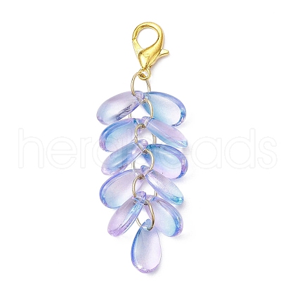 Teardrop Glass Pendant Decorations HJEW-JM03256-03-1