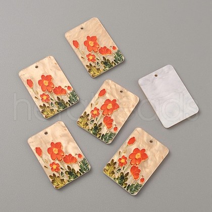 Embossed Printed Acrylic Pendants MACR-TAC0001-05E-1