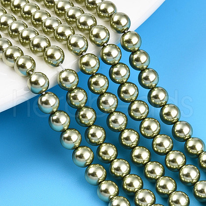 Baking Painted Pearlized Glass Pearl Bead Strands HY-N002-5mm-A07-1
