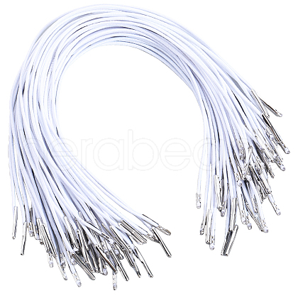 Gorgecraft 100Pcs Round Polyester Elastic Hang Tag with Stainless Steel Findings FIND-GF0006-99A-1