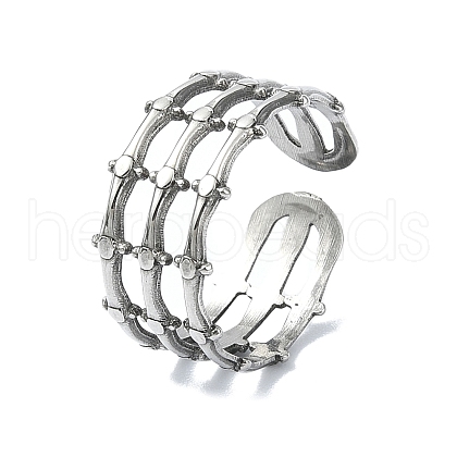 304 Stainless Steel Cuff Rings RJEW-M019-19P-1