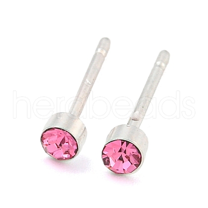 Rack Plating Brass Micro Pave Cubic Zirconia Stud Earring EJEW-C102-37P-06-1