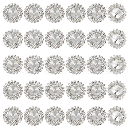 MAYJOYDIY US 30Pcs Alloy Rhinestone Shank Buttons BUTT-MA0001-03-1