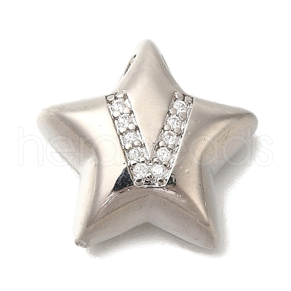 Rack Plating Brass Micro Pave Cubic Zirconia Pendants KK-I722-05P-V-1