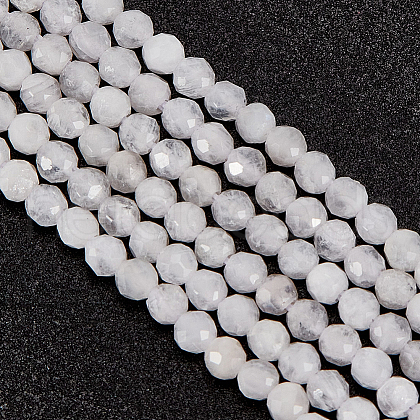 Olycraft 2 Strands Natural Rainbow Moonstone Beads Strands G-OC0005-32-1