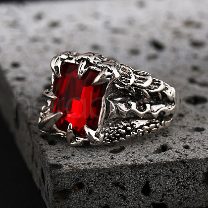Alloy Rhinestone Cuff Rings for Men FS-WG503BD-01-1