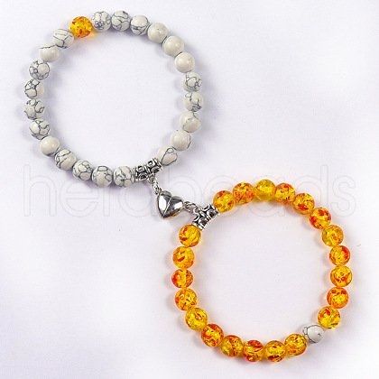 8mm Round Gemstone Beaded Bracelets GW1504-10-1