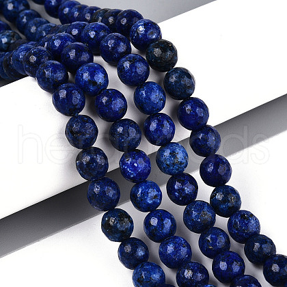 Dyed Natural White Jade Beads Strands G-T139-8mm-60-18-1