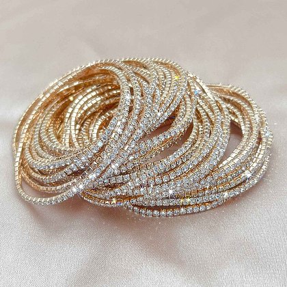 Brass Rhinestone Tennis Bracelets WG6EB7A-04-1
