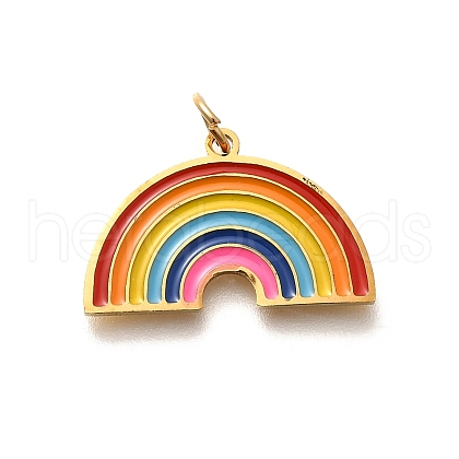 Pride 304 Stainless Steel Enamel Pendants STAS-B079-01G-06-1