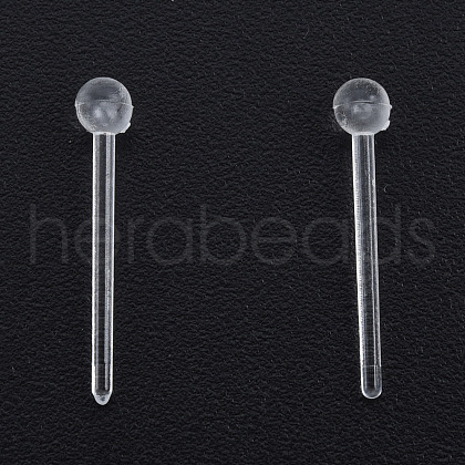 Plastic Tiny Ball Stud Earrings EJEW-N022-01A-1