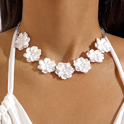 3D Flower Acrylic Choker Necklaces for Women FS-WG74B07-03-1