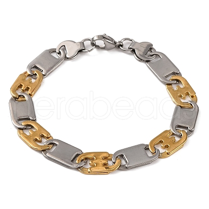 201 Stainless Steel Mariner Link Chain Bracelets BJEW-B078-58GP-1