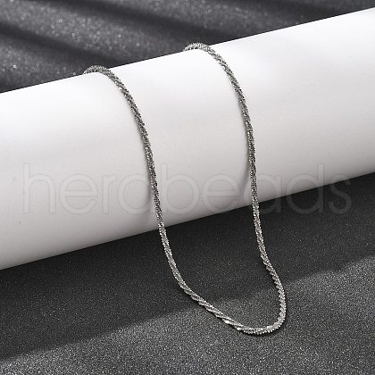 2MM 304 Stainless Steel Link Chain Necklaces for Women NJEW-B131-10P-1