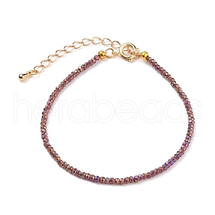 Faceted Electroplate Glass Beaded Bracelets BJEW-JB05693-03-1