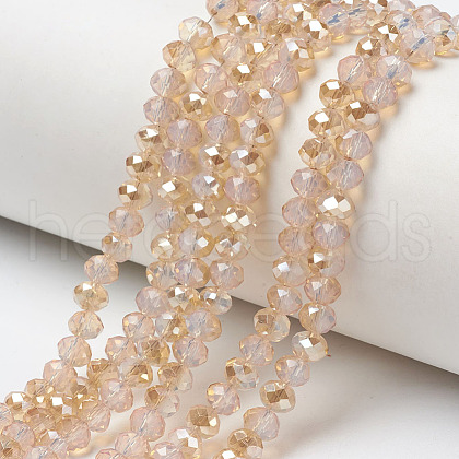 Electroplate Glass Beads Strands EGLA-A034-J4mm-K01-1