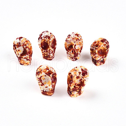 Spray Painted Resin Beads Strands RESI-N041-01B-1