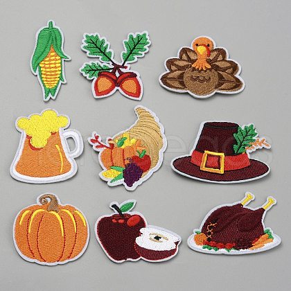 Thanksgiving Day Cloth Embroidery Applqiues PATC-WH0008-62-1