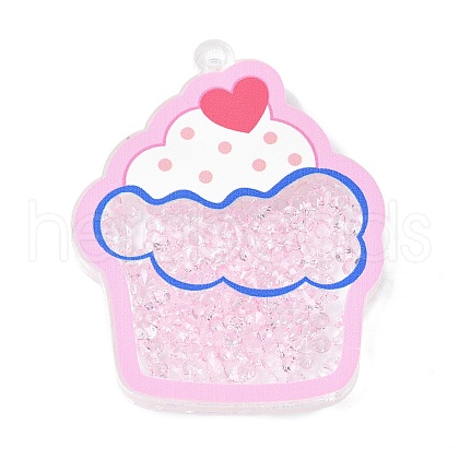 Transparent Printed Acrylic Pendants OACR-E042-03F-1