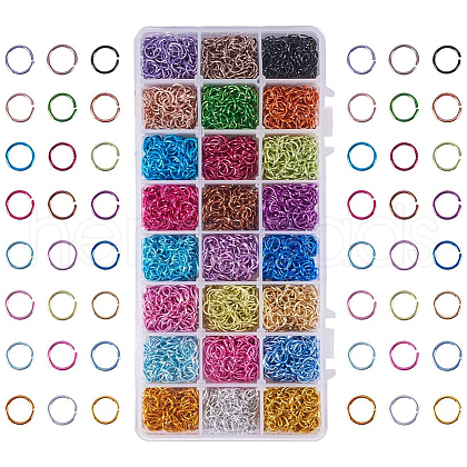 Aluminum Wire Open Jump Rings ALUM-PH0003-03-8mm-1