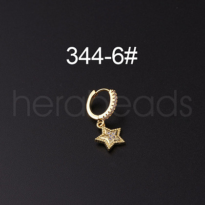 Brass Micro Pave Clear Cubic Zirconia Hoop Cartilage Earrings WG1A959-06-1