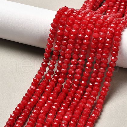 Dyed Natural Malaysia Jade Rondelle Beads Strands G-E316-2x4mm-25-1