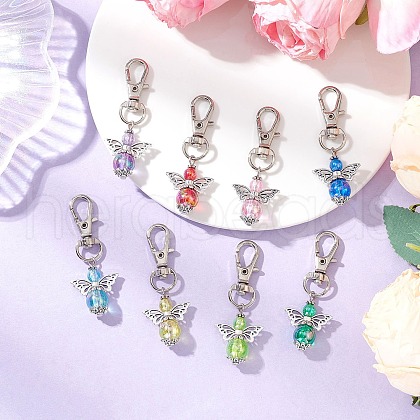 8Pcs Angel Acrylic Pendant Decorations HJEW-JM03208-01-1