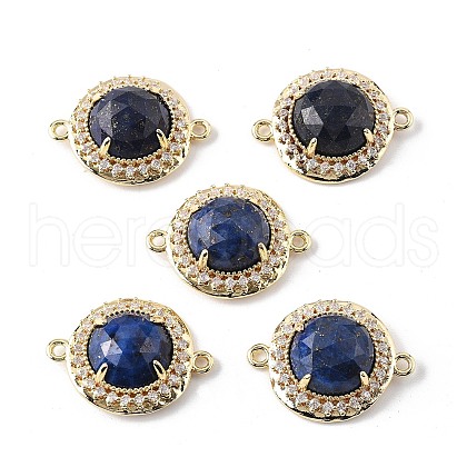 Dyed Natural Lapis Lazuli Faceted Connector Charms G-H323-03G-07-1