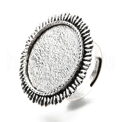 Vintage Adjustable Iron Finger Ring Components Alloy Cabochon Bezel Settings PALLOY-Q300-14AS-NR-1
