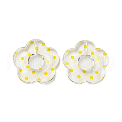 Transparent Printed Acrylic Beads OACR-H124-05B-01-1