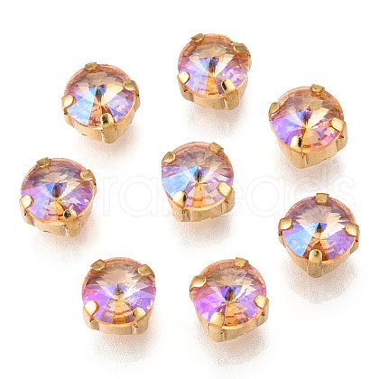 Flat Round Moonlight Effect Sew on Rhinestone GLAA-B010-04A-03-1