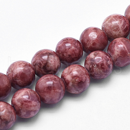 Natural Marble Beads Strands G-K211-8mm-D-1