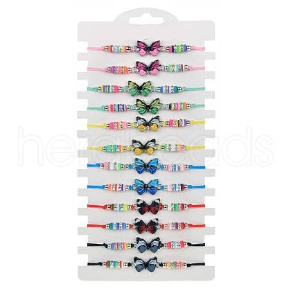 12Pcs 12 Style Colorful Alloy Link Bracelets Set FEST-PW0001-062A-1