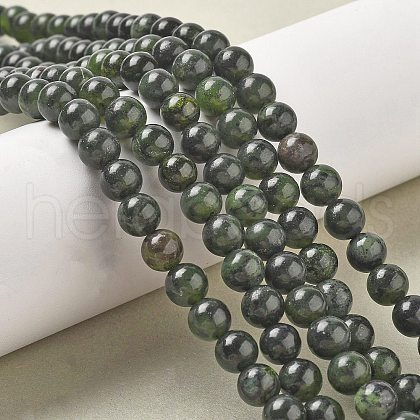 Natural Canada Jade Beads Strands G-L619-B02-8mm-1