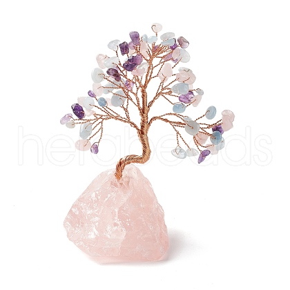 Natural Aquamarine Tree Display Decoration DJEW-G027-08RG-02-1